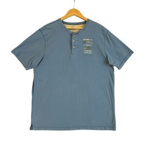 Outdoor Life Wilderness Sueded Blue Men's Henley Logo Shirt. Size XL #1843